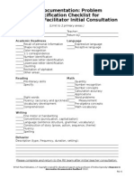 Rti-4 Documentation Problem Specification Checklist For Initial Consultation 1