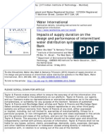 Impacts of Supply Duration On The Intermittent Supply