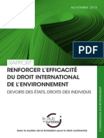 Rapport Renforcer l'efficacité du droit international de l'environnement