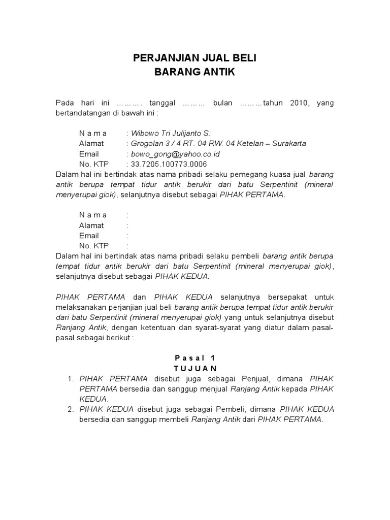 Contoh Surat Pernyataan Atau Perjanjian Simak Gambar Berikut