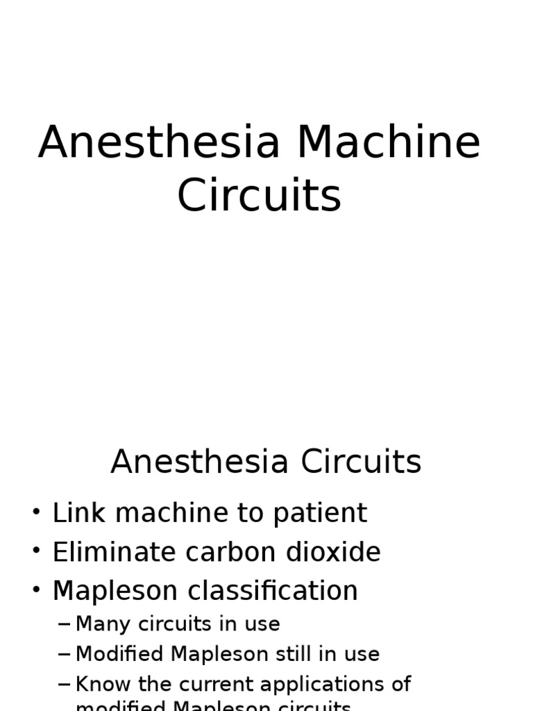 Anesthesia Machine Circuits PDF Anesthesia Breathing