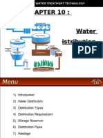 WATER TREATMENT TECHNOLOGY (TAS 3010) LECTURE NOTES 10 - Water Distribution System