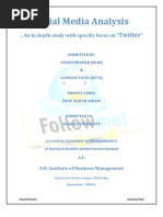 Download Analysis of Social Media With Specific Focus on Twitter by gaurang SN29104514 doc pdf