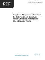 Download Importance of Geoscience Information in the Implementation of Closed-Loop Ground-Source Heat Pump Systems Geoexchange in Alberta OFR 2009-09 by Alberta Geological Survey SN29104683 doc pdf