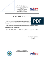Certification of Enrolment Sample 