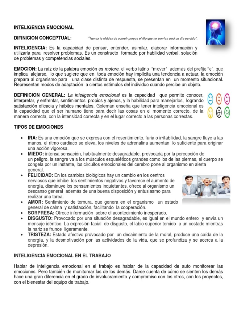 Int Emocional | PDF | Inteligencia emocional | Las emociones