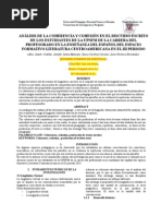 Análisis de La Coherencia y Cohesión en El Discurso Escrito de Los Estudiantes de La UPNFM de La Carrera Del Profesorado en La Enseñanza Del Español Del Espacio Formativo Literatura Centroamericana en El III Periodo