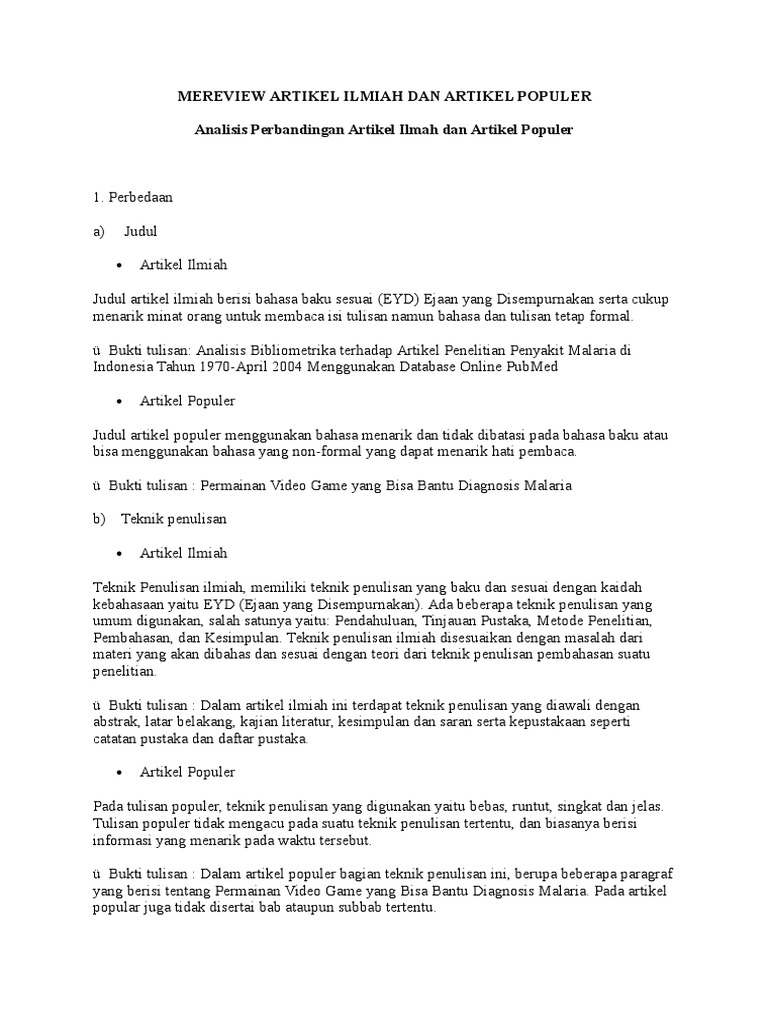Mereview Artikel Ilmiah Dan Artikel Populer Pdf