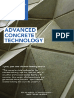 Advanced Concrete Technology: 2 Year, Part Time Distance Learning Course