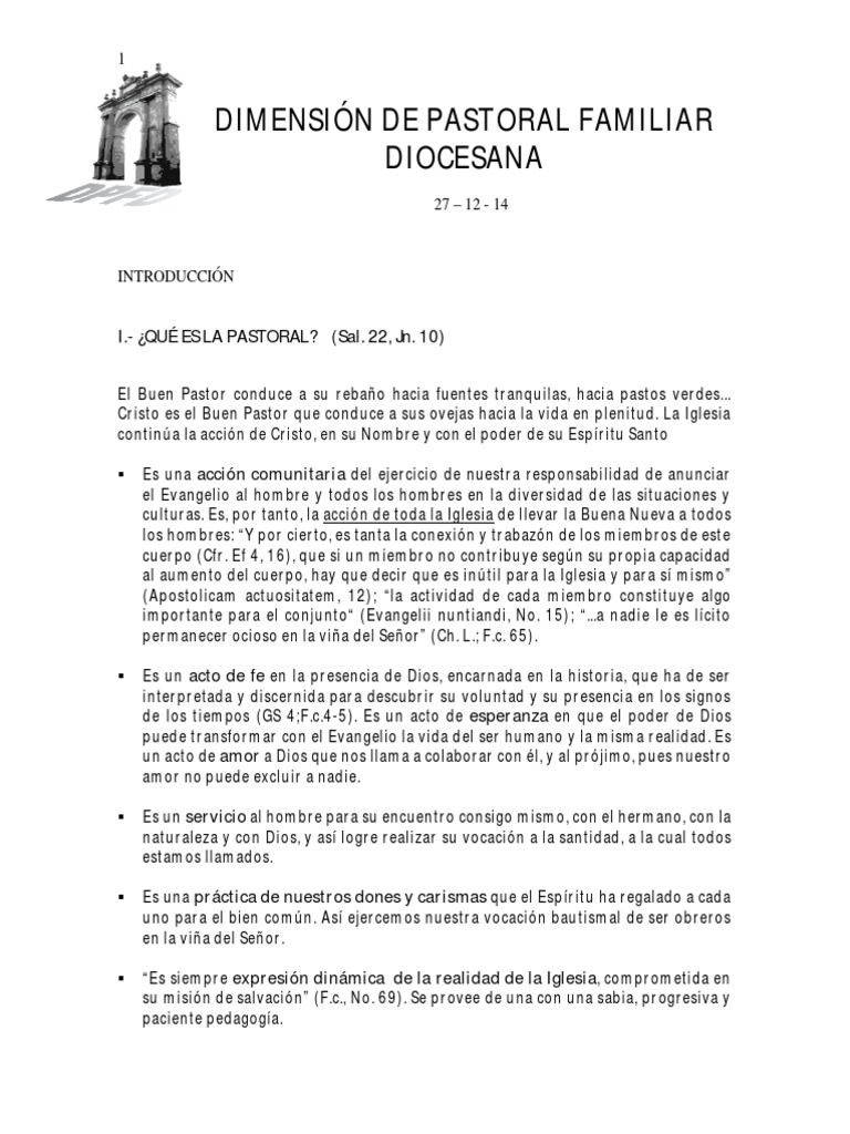 Que Es La Pastoral Familiar PDF | PDF | Iglesia Católica | Familia