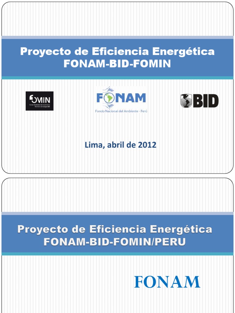 Proyecto Energético FONAM-BID-FOMIN 2012 | PDF | Conservación de ...