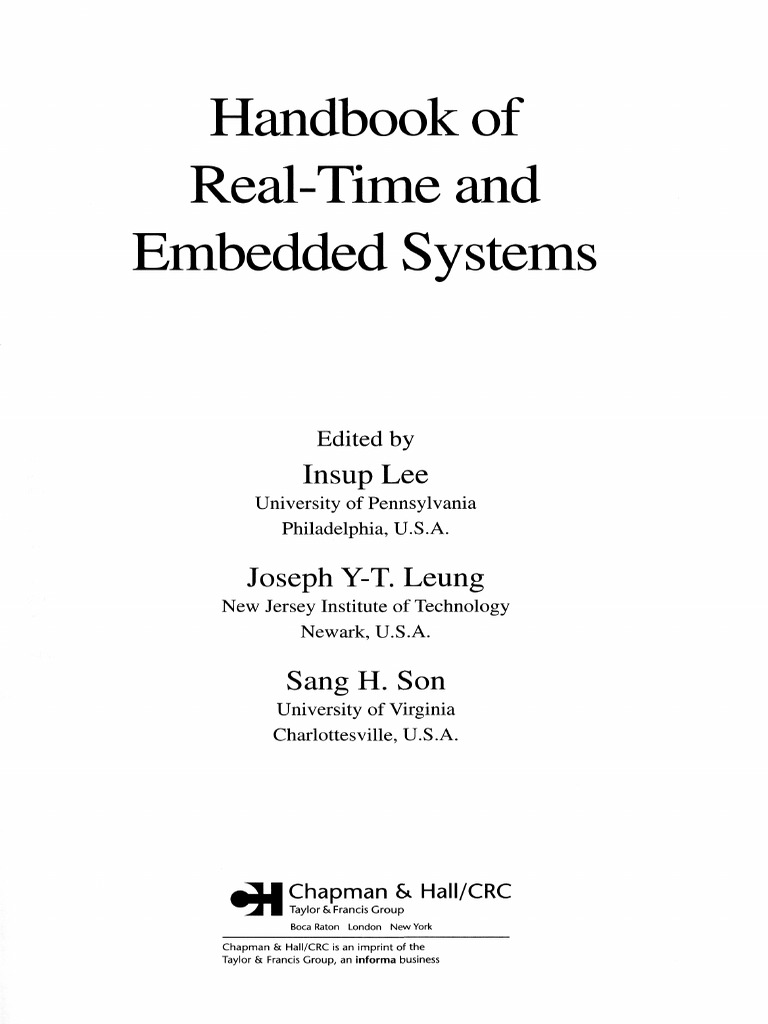 Handbook Of Real Time And Embedded Systems Pdf