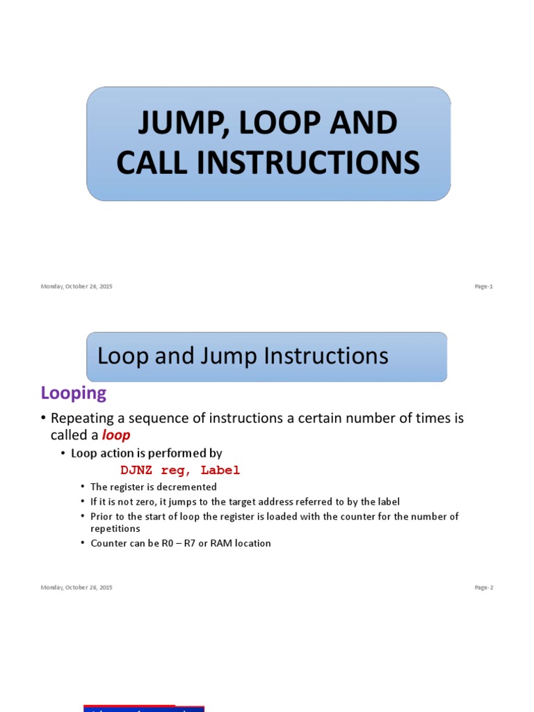 Call vs. Jump Instructions Explained | PDF | Instruction Set | Subroutine