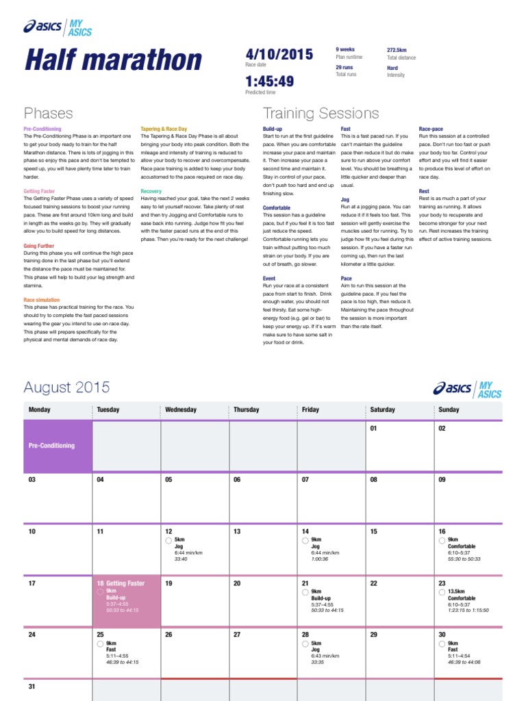 Half Marathon Training Program | PDF | Marathon | Sports