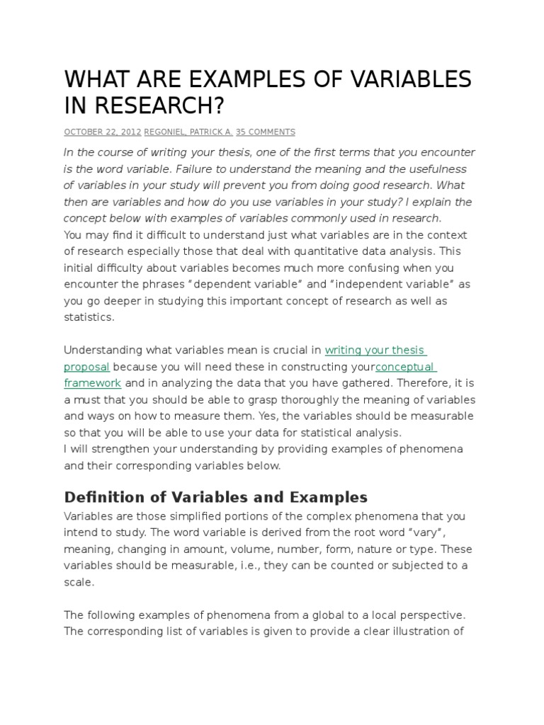 research papers on variable