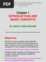 Thermodynamics (TKJ3302) Lecture Notes - 1 Introduction and Basic Concepts