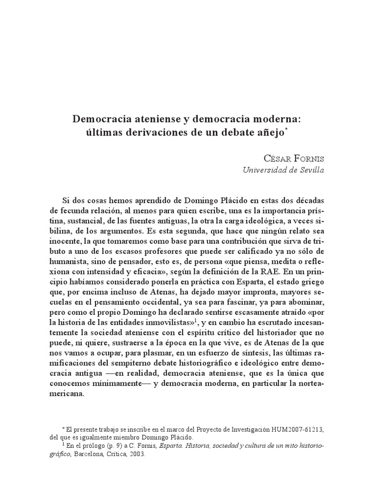 Democracia Ateniense y Moderna: Comparación | PDF | Democracia ...