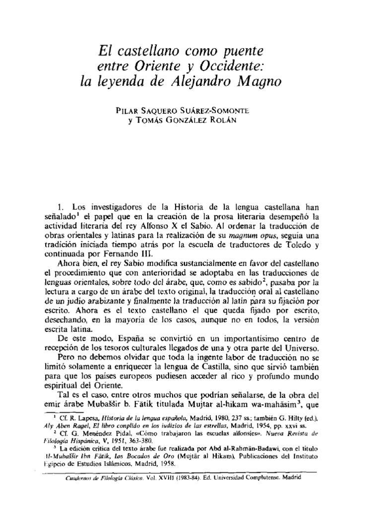 El Castellano Como Puente Entre Oriente y Occidente La Leyenda de  