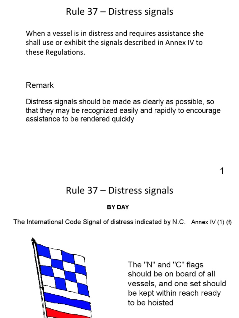 Rule 37 Distress Signals Emergency Services Radio