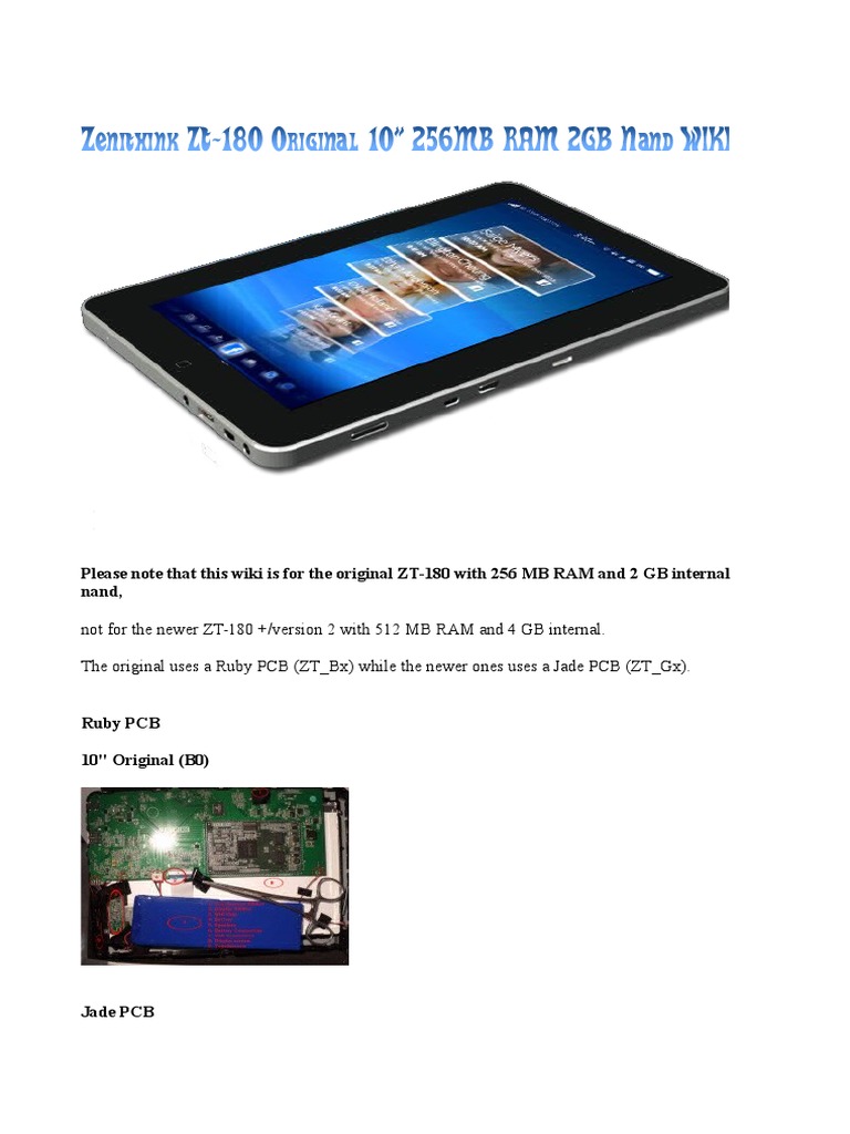 Драйвер для zenithink epad zt 180