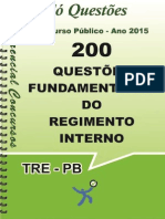 TRE-PB - 200 Questões Fundamentadas Do Regimento Interno