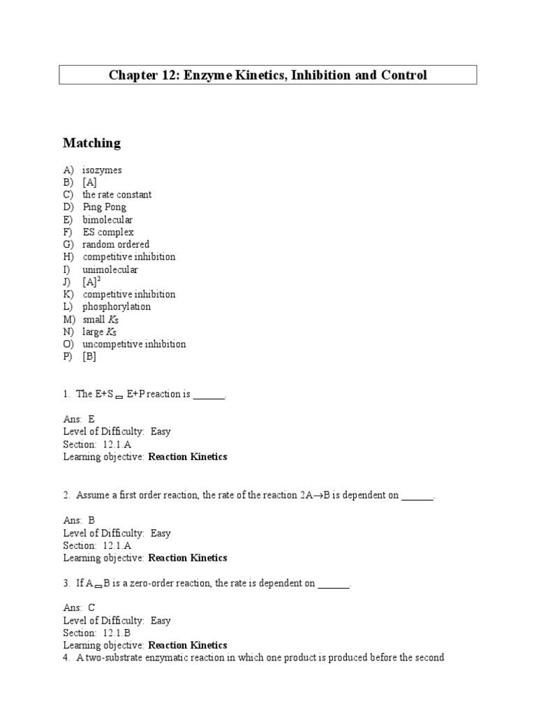Enzyme Kinetics and Inhibition Overview | PDF | Enzyme Kinetics ...