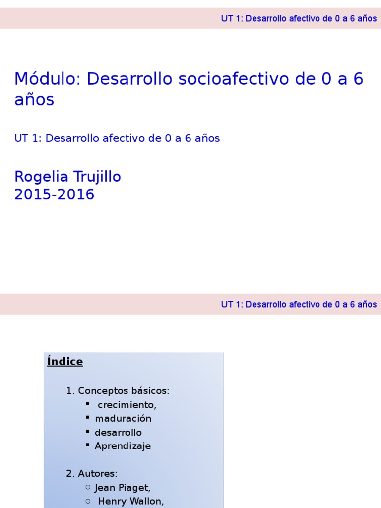 Desarrollo Afectivo Infantil | PDF | Teoría de apego | Sicología