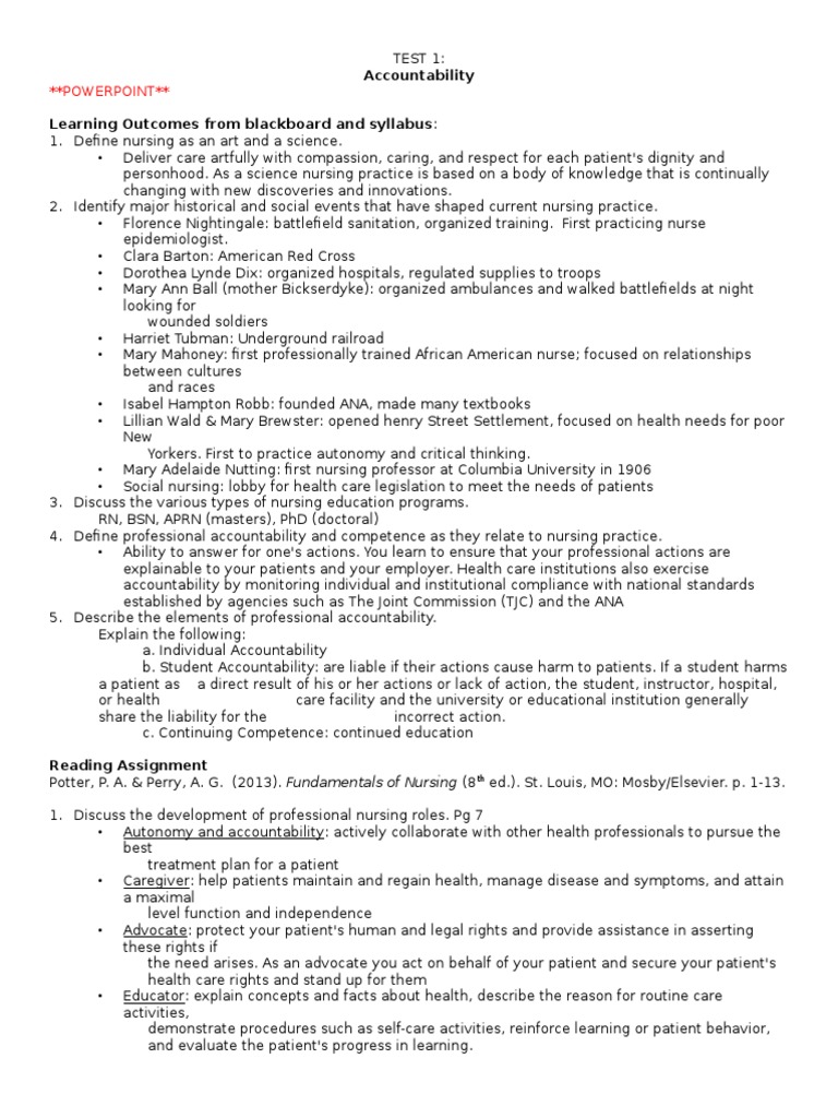Test 1 nursing fundamentals critical thinking nursing