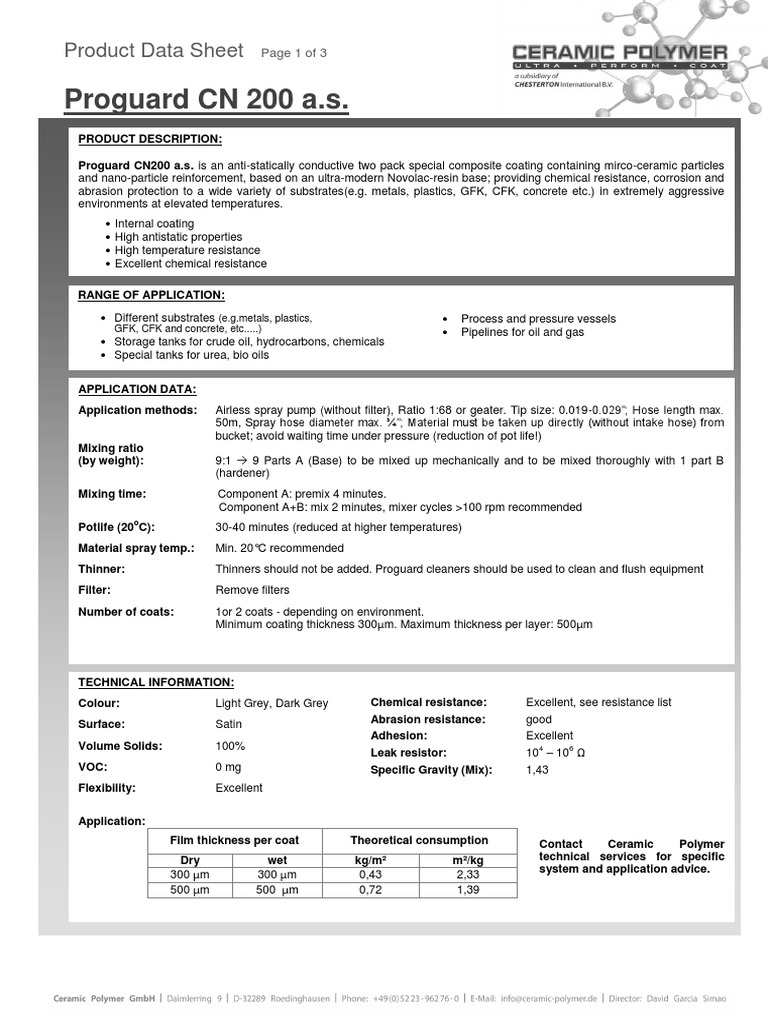 Data Sheet Proguard CN 200 a.s (1) Corrosion Concrete Free 30day