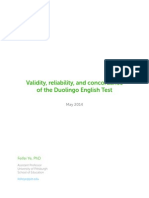 Correlation Study DUOLINGO Vs TOEFL