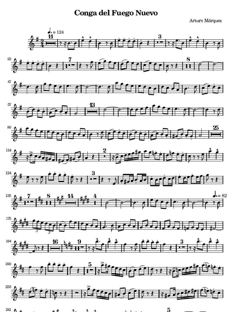 Conga Del Fuego Nuevo de Arturo Márquez 1st Trumpet BB PDF