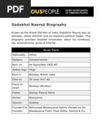 Dadabhai Naoroji Biography: Quick Facts