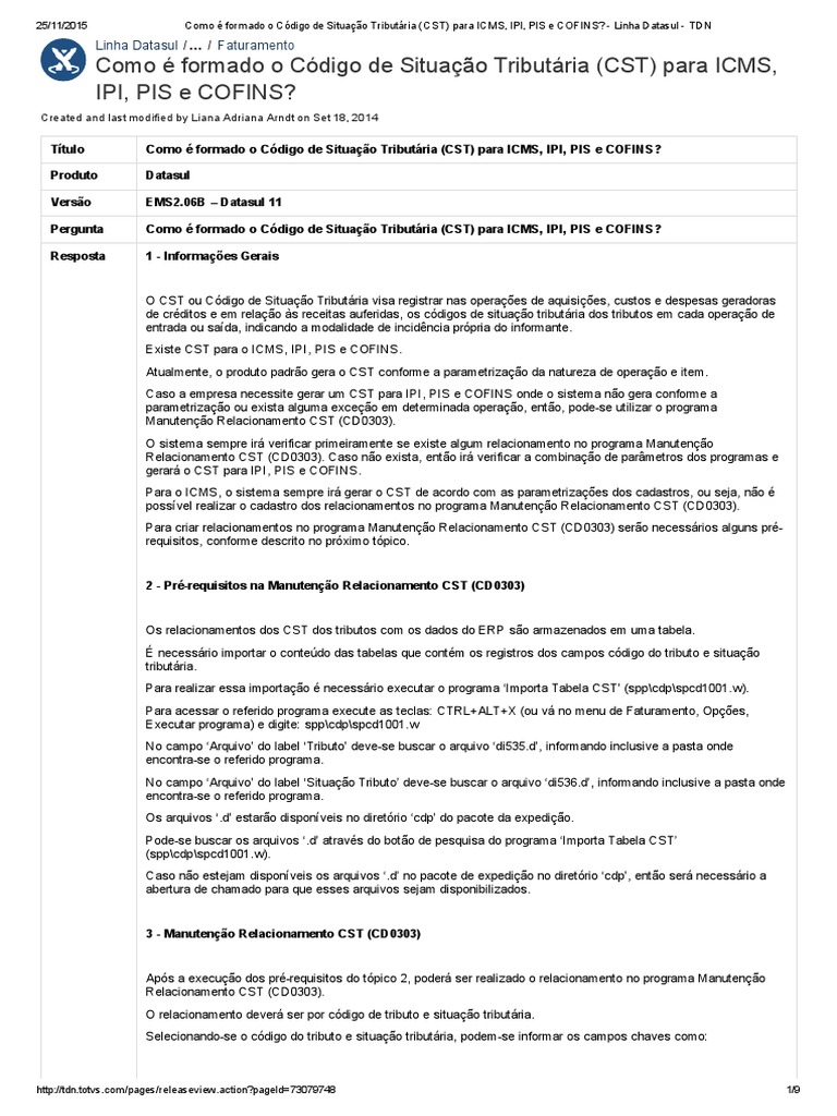 Como É Formado o Código de Situação Tributária (CST) para ICMS, IPI ...