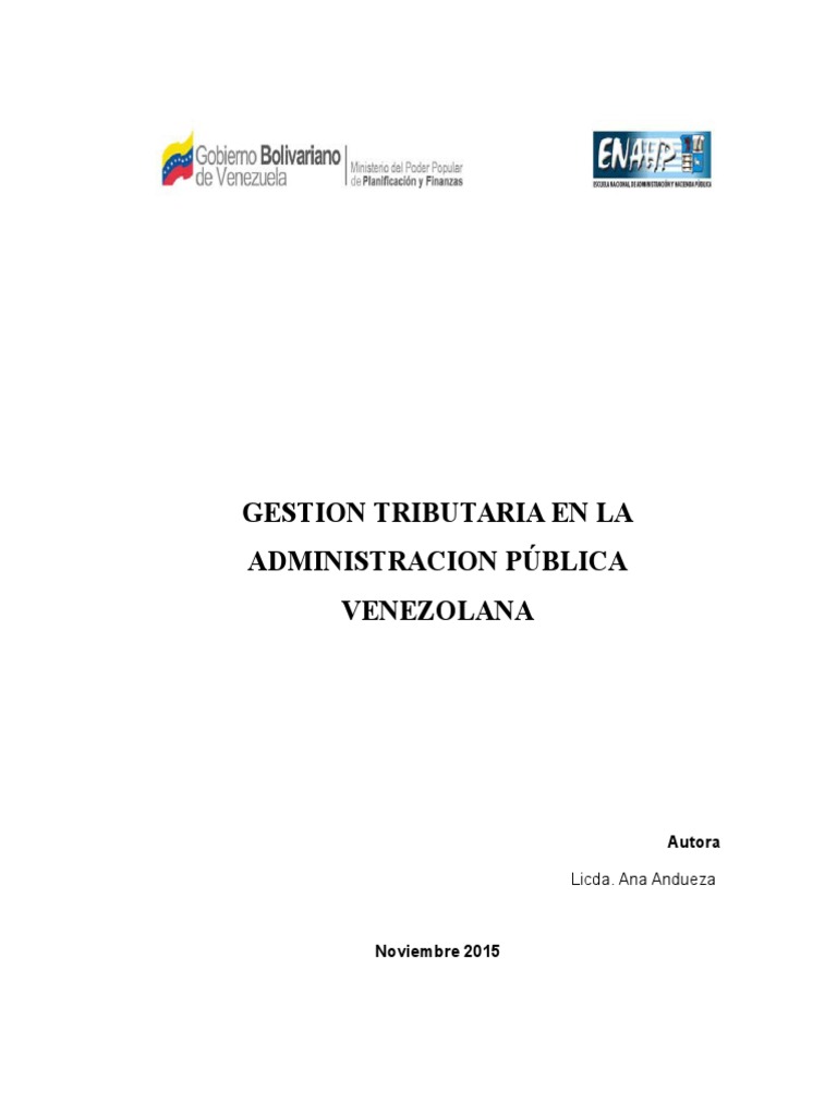 Gestión Tributaria en Venezuela | PDF | Impuestos | Venezuela
