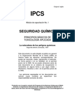 Seguridad Química, Principios Básicos de Toxicología Aplicada