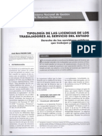 Tipologia de Las Licencias de Los Trabajadores Al Servicio Del Estado - José María Pacori Cari