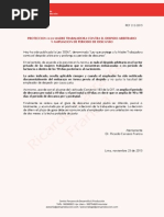 Ley que protege a la Madre Trabajadora contra el despido arbitrario y prolonga su periodo de descanso - Ricardo Carrasco Francia