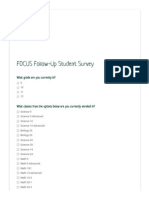 Focus Follow-Up Student Survey