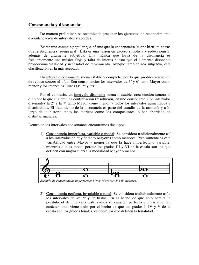 Consonancia y Disonancia