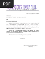 Carta de Recomendacion Trabajo