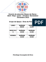 Horario de Atención 2015