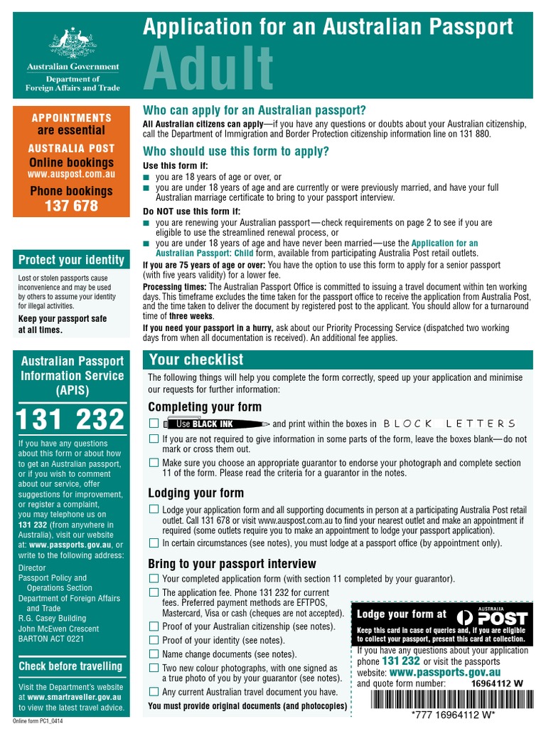 Australian Passport Application Guide | PDF | Identity Document | Passport