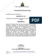 Constitucion de La Republica de Honduras PDF