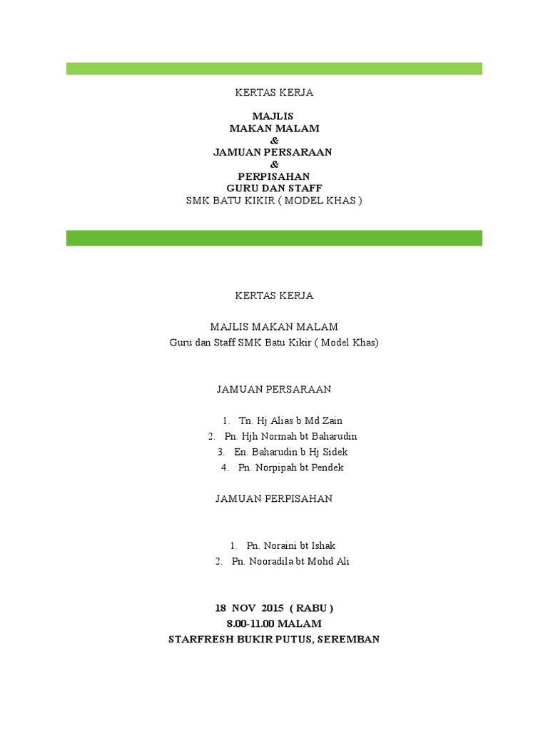 Kertas Kerja Program Basikal