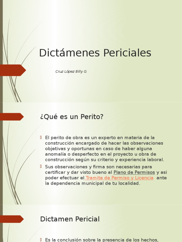 Dict menes Periciales PDF Testigo Experto Arquitecto