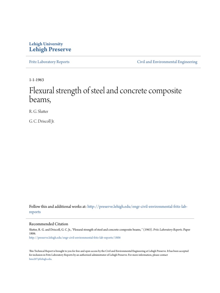 Flexural Strength of Composite Beams | PDF