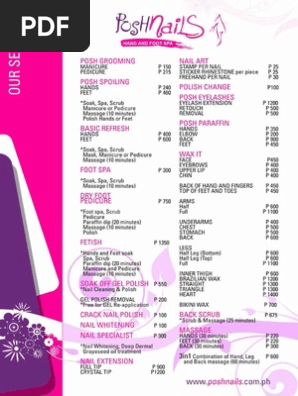 Posh Nails Service Menu