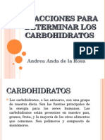 Reacciones para Determinar Los Carbohidratos