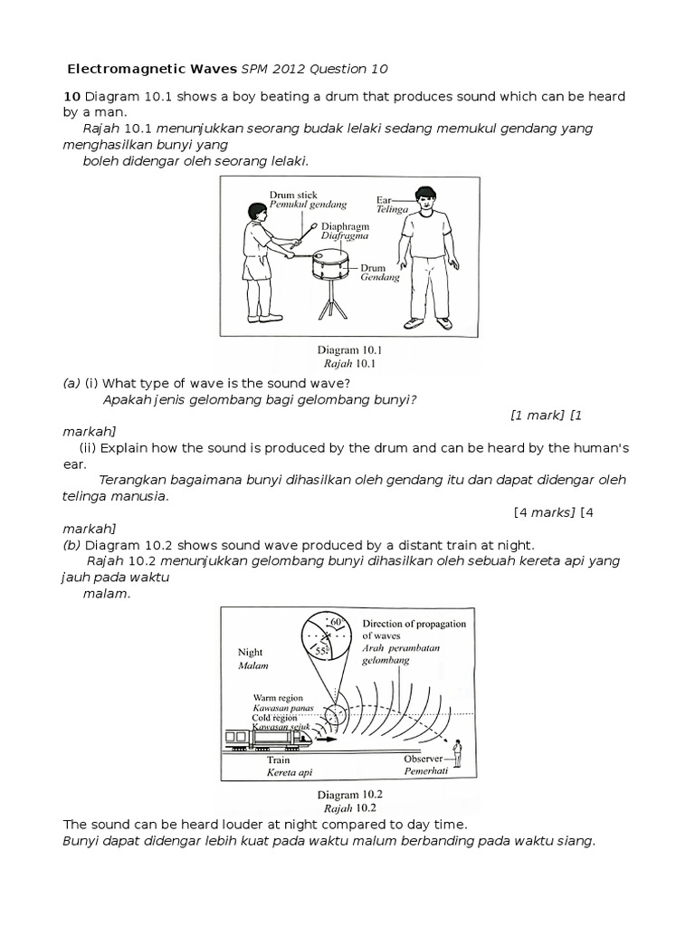 Latihan Kertas 2 Bhgn B Dan C Gelombang Pdf Pemancar Suara
