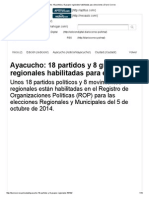 Ayacucho_ 18 Partidos y 8 Grupos Regionales Habilitadas Para Elecciones _ Diario Correo